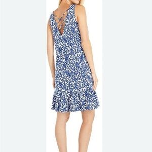 Lilly Pulitzer Sleeveless Ruffle Dress Navy/White Lobster Print